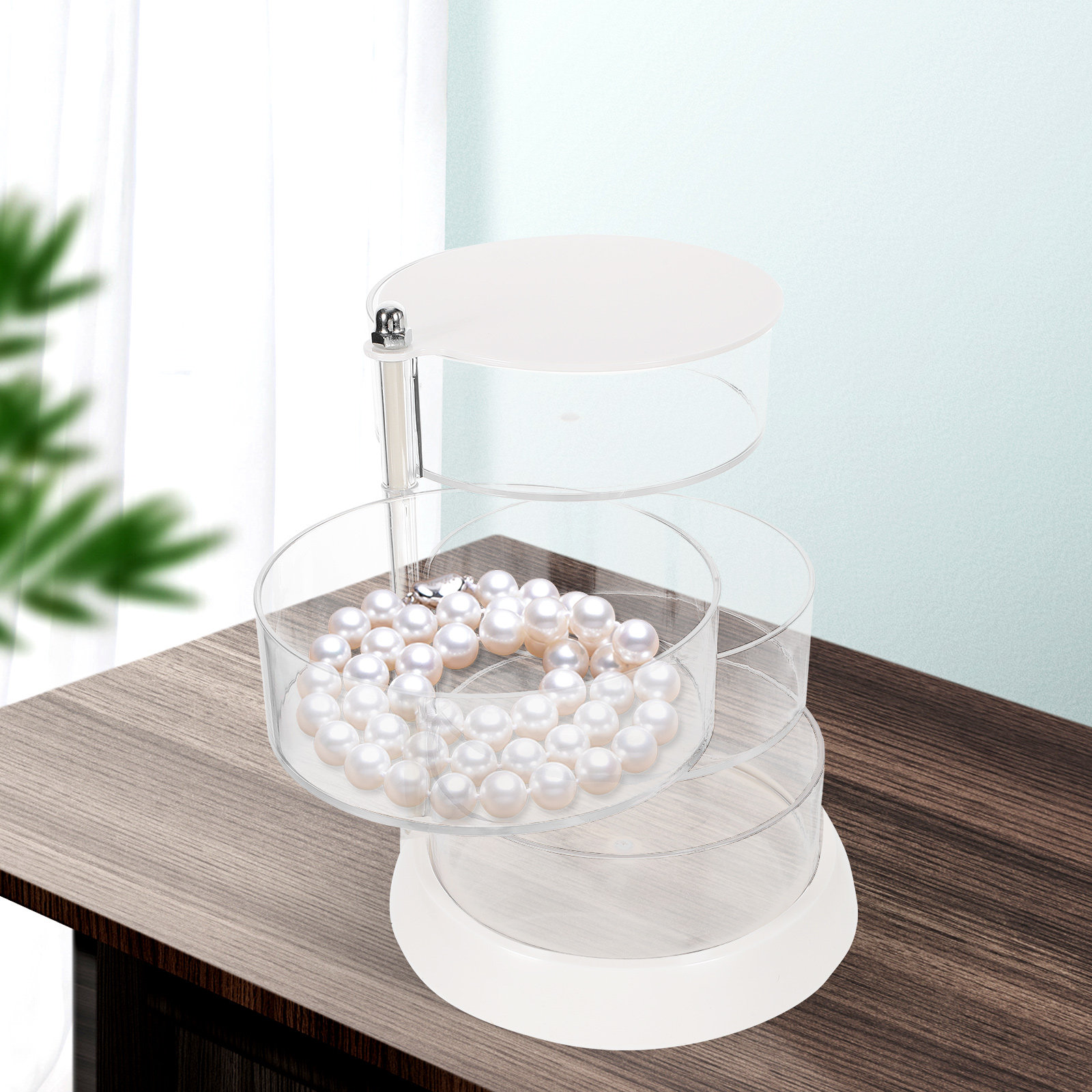 Beauty Makeup Organizer - 4단 회전식 화장품 정리함 (파우더, 뷰티