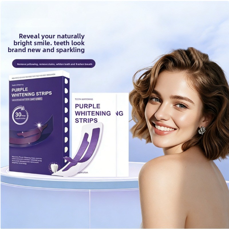 V34 퍼플 글로잉 드라이 치아 스트립 - 치아 미백, - Teeth Whitening Strips 리뷰 및 가격