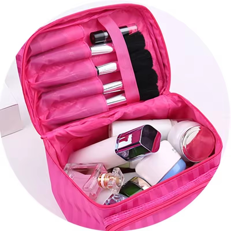    대용량 여성 화장품 가방 스트라이프 패턴 정리함 - Beauty Makeup Organizer 리뷰 및 가격