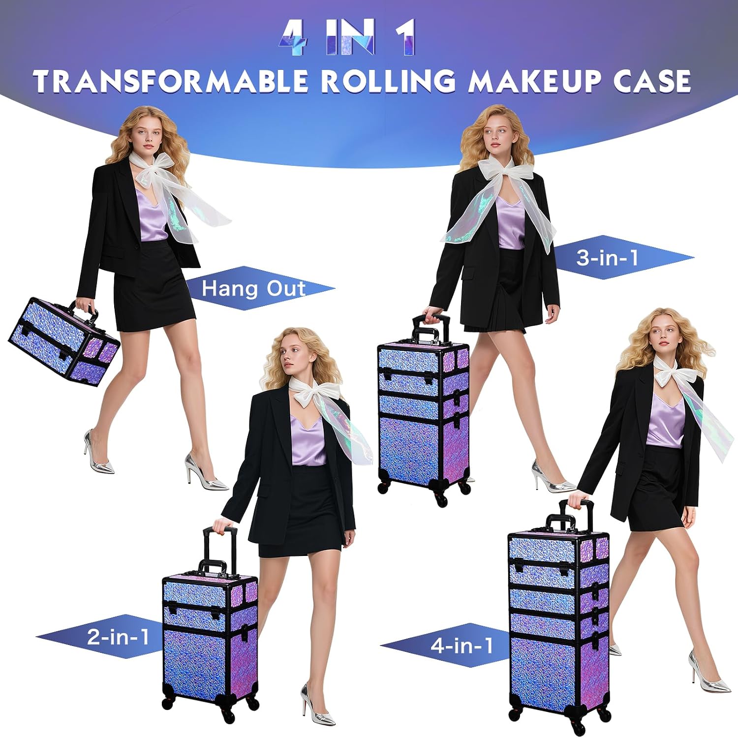 롤링 메이크업 트레인 케이스, 서랍이 있는 대형 미용  - Beauty Makeup Organizer 리뷰 및 가격