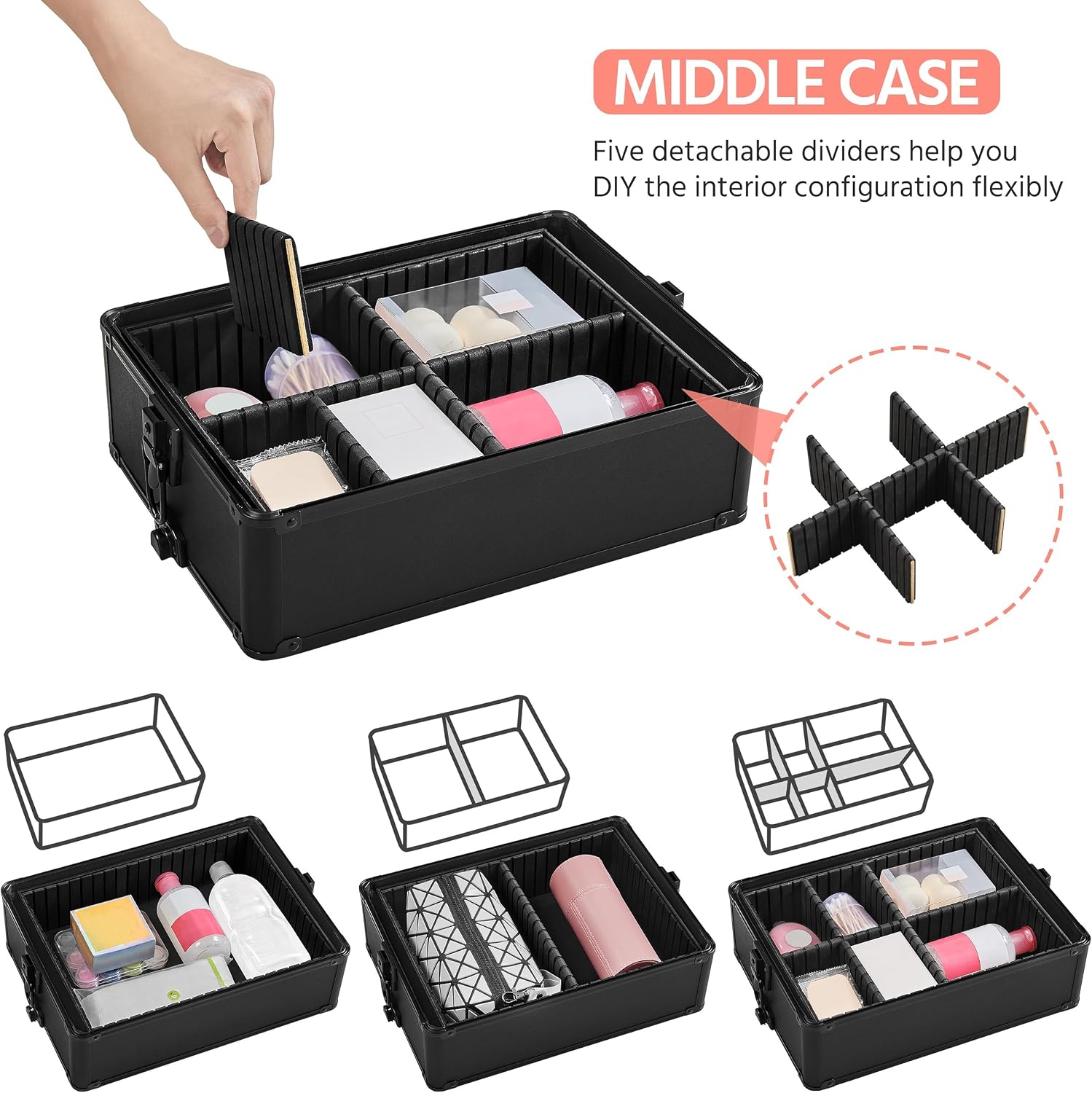 롤링 메이크업 트레인 케이스, 서랍이 있는 미용 보관  - Beauty Makeup Organizer 리뷰 및 가격